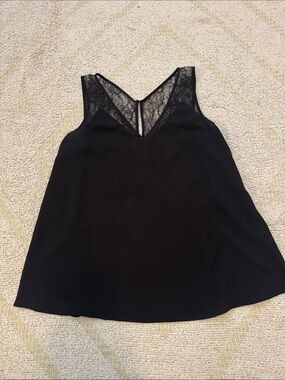 French Connection Black Lace-Back Sleeveless Top